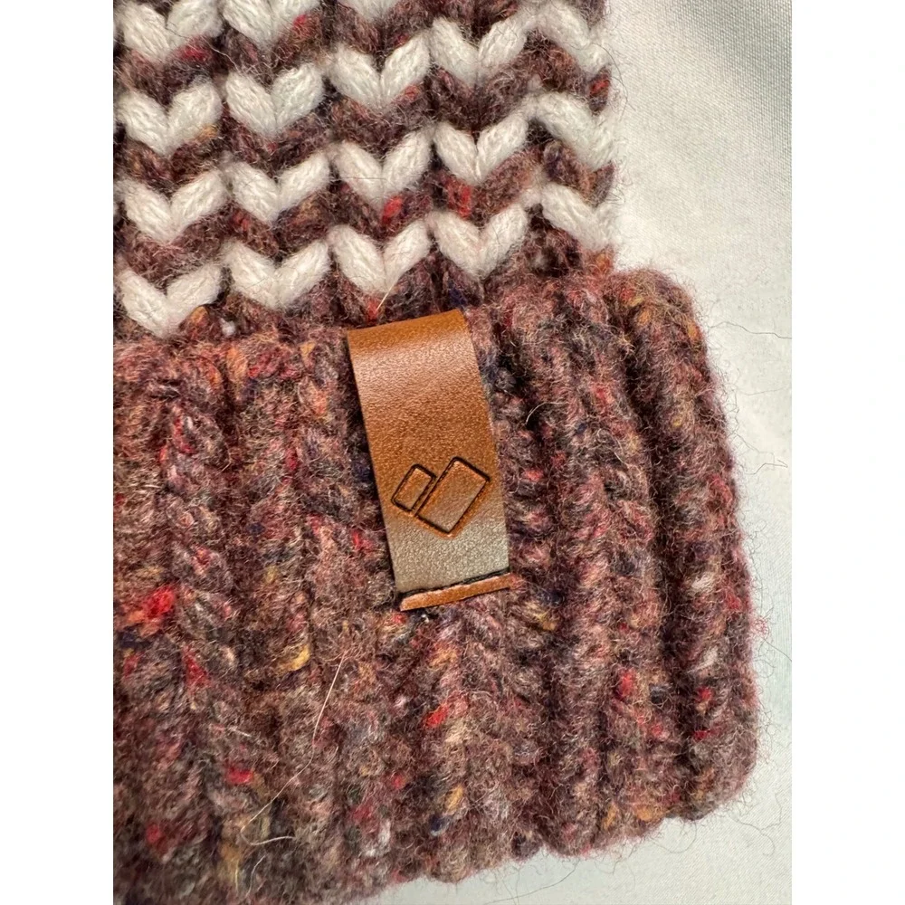 Obermeyer Beanie Merino Wool Alpaca Blend Knit Hat Brown Grey White One Size